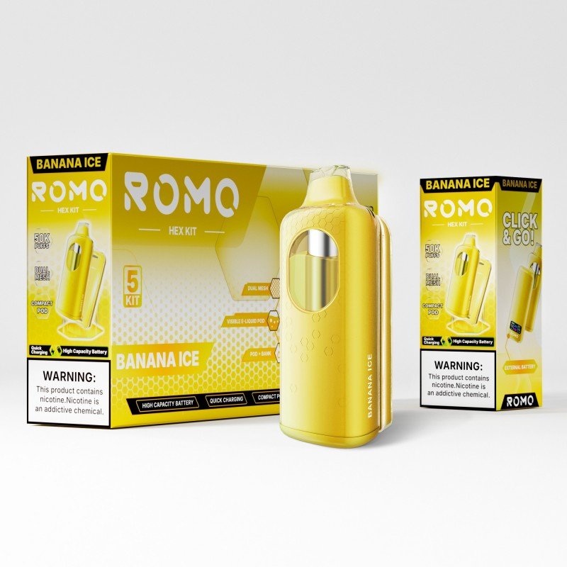ROMO Hex 50K Disposable Pod Kit 50K Puffs + Power Bank ROMO Hex 50K Disposable Pod Kit 50K Puffs + Power Bank