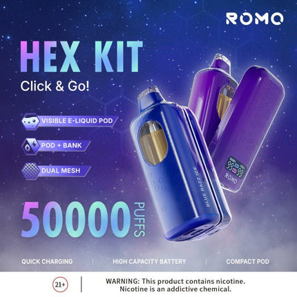 Romo Hex Pod Full Kit Disposable 5% - Virginia Vapes & Tobacco