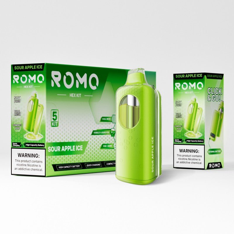 ROMO Hex 50K Disposable Pod Kit 50K Puffs + Power Bank Virginia Vapes & Tobacco ROMO Hex 50K Disposable Pod Kit 50K Puffs + Power Bank Virginia Vapes & Tobacco