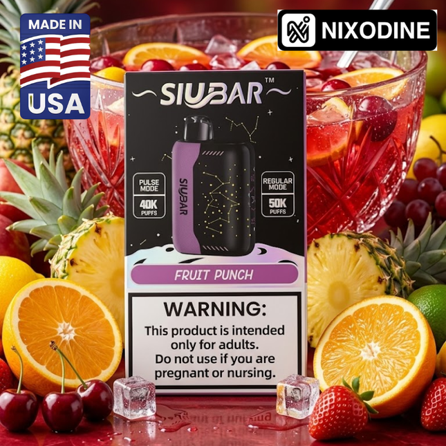 SiuBar Pulse X 50k Nixodine Disposable Fruit Punch - Virginia Vapes & Tobacco
