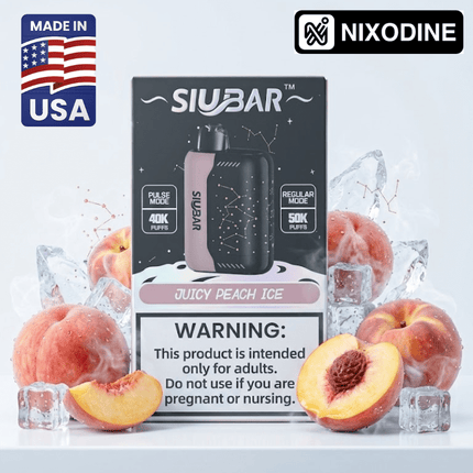 SiuBar Pulse X 50k Nixodine Disposable Juicy Peach Ice - Virginia Vapes & Tobacco