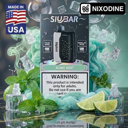 SiuBar Pulse X 50k Nixodine Disposable Miami Mint - Virginia Vapes & Tobacco