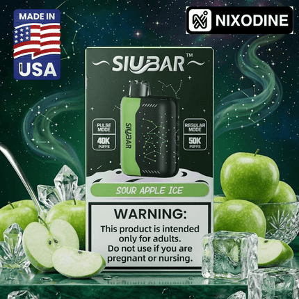 SiuBar Pulse X 50k Nixodine Disposable Sour Apple Ice - Virginia Vapes & Tobacco