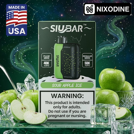 SiuBar Pulse X 50k Nixodine Disposable Sour Apple Ice