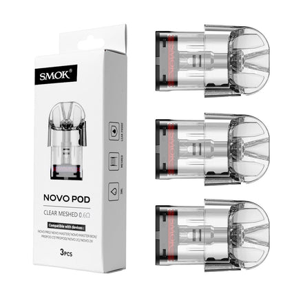 Smok NOVO Pods 3pk Clear Meshed 0.6 - Virginia Vapes & Tobacco