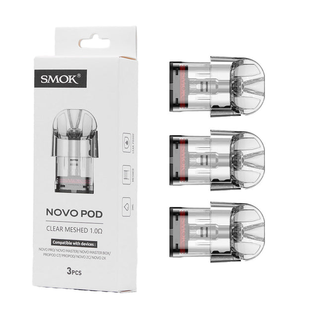Smok NOVO Pods 3pk Clear Meshed 1.0 - Virginia Vapes & Tobacco