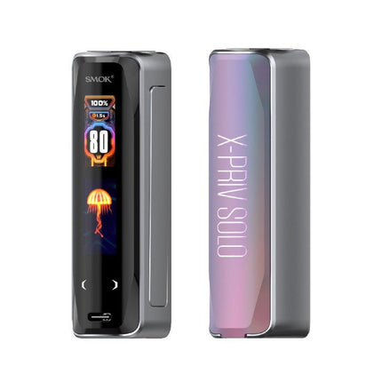 Two electronic devices, one with a digital display and the other labeled 'X-PRIV SOLO', on a white background.