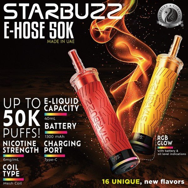 Starbuzz 50K E-Hose Disposable 6mg Starbuzz 50K E-Hose Disposable 6mg