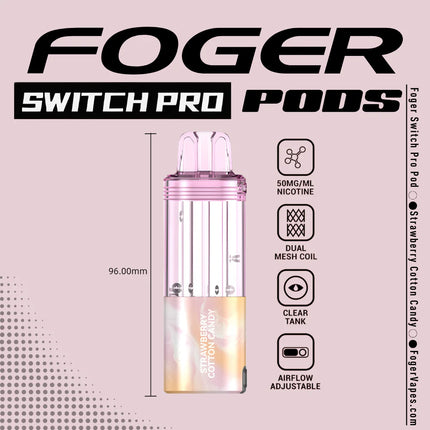 Foger Switch Pro Disposable POD ONLY Strawberry Cotton Candy