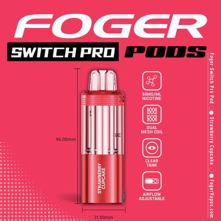 Foger Switch Pro Disposable POD ONLY Strawberry Cupcake