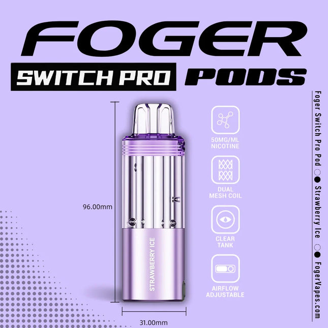 Foger Switch Pro Disposable POD ONLY Strawberry ice