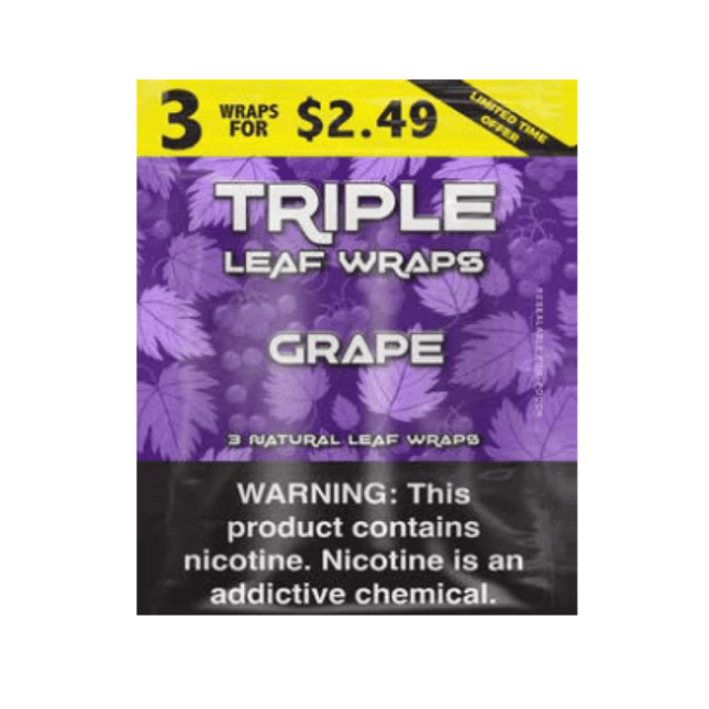 Triple Leaf Tobacco Wraps Grape - Virginia Vapes & Tobacco