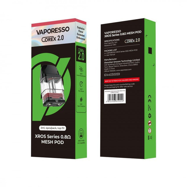 Vaporesso XROS Corex 3.0 Pods 4pk 0.8 Top Fill 3ml - Virginia Vapes & Tobacco
