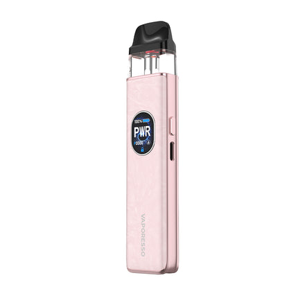 Pink vape device with power indicator on a white background