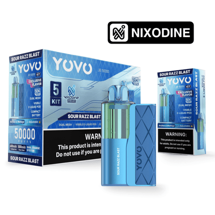 Yovo JB50k Full Kit Nixodine Sour Razz Blast - Virginia Vapes & Tobacco