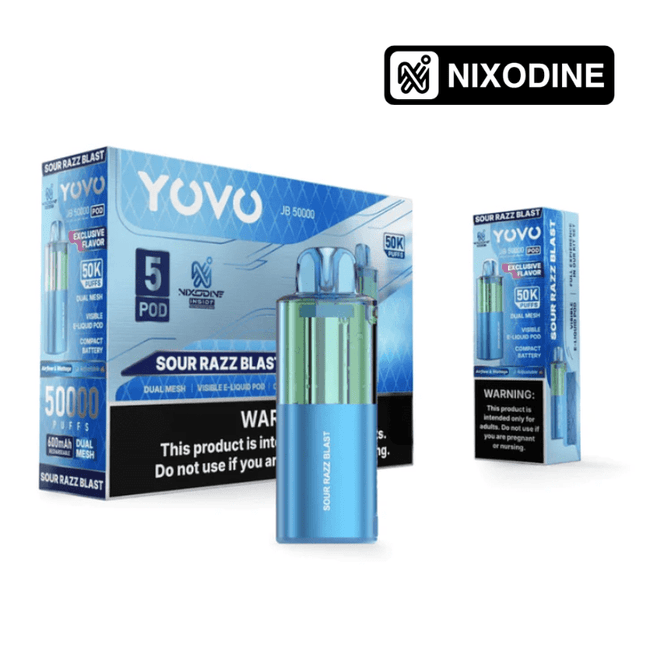 YOVO JB50k Nixodine POD ONLY Sour Razz Blast - Virginia Vapes & Tobacco