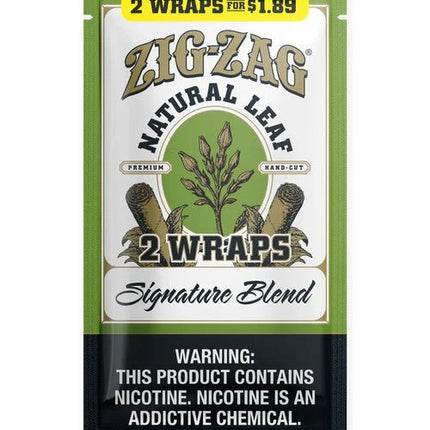 Zig - Zag Natural Leaf Flat Wraps 2pk Signature Blend - Virginia Vapes & Tobacco