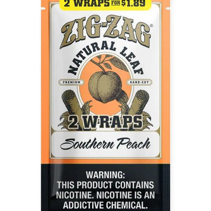 Zig - Zag Natural Leaf Flat Wraps 2pk Southern Peach - Virginia Vapes & Tobacco