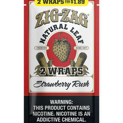 Zig - Zag Natural Leaf Flat Wraps 2pk Strawberry - Virginia Vapes & Tobacco