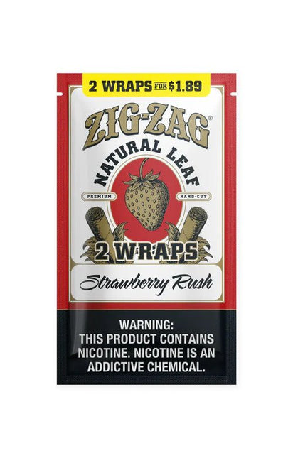 Zig - Zag Natural Leaf Flat Wraps 2pk Strawberry - Virginia Vapes & Tobacco