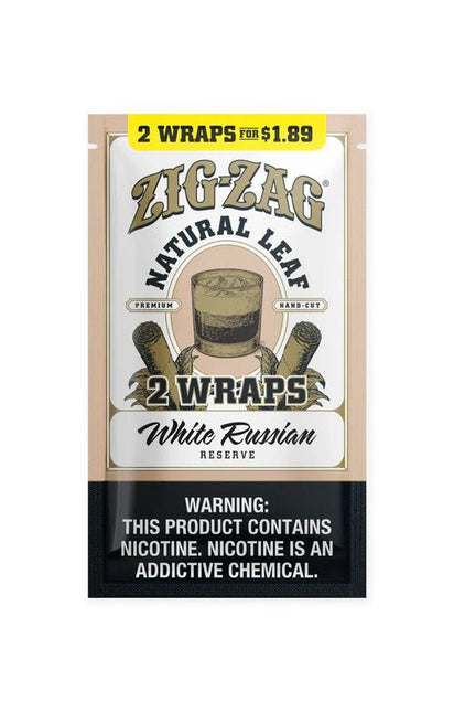 Zig - Zag Natural Leaf Flat Wraps 2pk White Rusian - Virginia Vapes & Tobacco