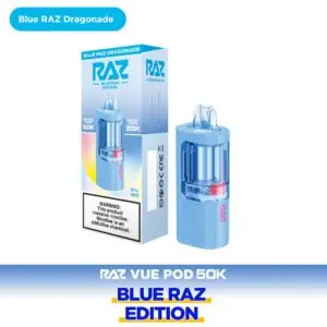 RAZ VUE Blue Raz Dragonade replacement pod, 50,000 puffs