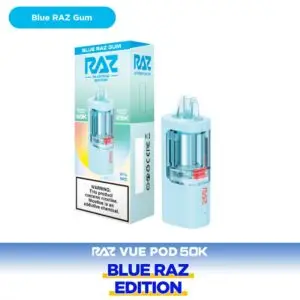 RAZ VUE Blue Raz Gum replacement pod, 50,000 puffs