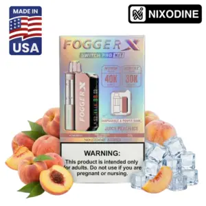 Fogger X Switch Pro Kit disposable vape in Juicy Peach Ice flavor