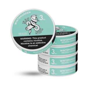 Nic Nac Nicotine Lozenges Wintergreen, 3mg tobacco-free nicotine lozenge container, 15 lozenges