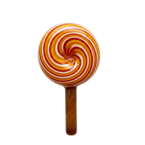 Lollipop Hand Pipe, hand-blown glass pipe with colorful swirl design