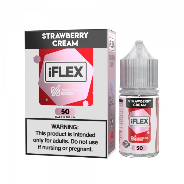 Juice Head iFLEX Strawberry Cream Nixodine salt e-liquid 30ml bottle