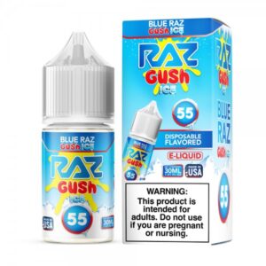 RAZ Blue Raz Gush Ice Nixodine salt e-liquid 30ml bottle