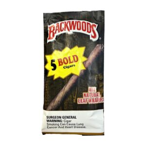 Backwoods Bold 5 pack cigars in resealable foil pouch