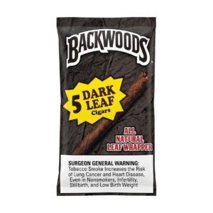 Backwoods Dark Leaf 5 pack cigars in resealable foil pouch