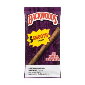 Backwoods Smooth 5 pack cigars in resealable foil pouch