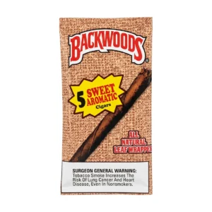 Backwoods Sweet Aromatic 5 pack cigars in resealable foil pouch
