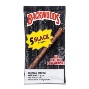 Backwoods Black 5 pack cigars in resealable foil pouch