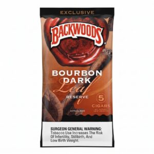 Backwoods Bourbon 5 pack cigars in resealable foil pouch