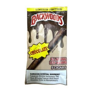 Backwoods Chocolate 5 pack cigars in resealable foil pouch