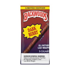 Backwoods Dark Berry 5 pack cigars in resealable foil pouch