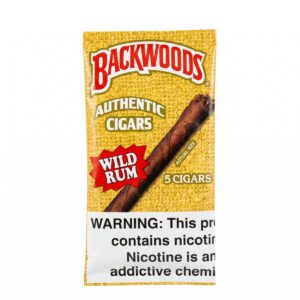 Backwoods Wild Rum 5 pack cigars in resealable foil pouch