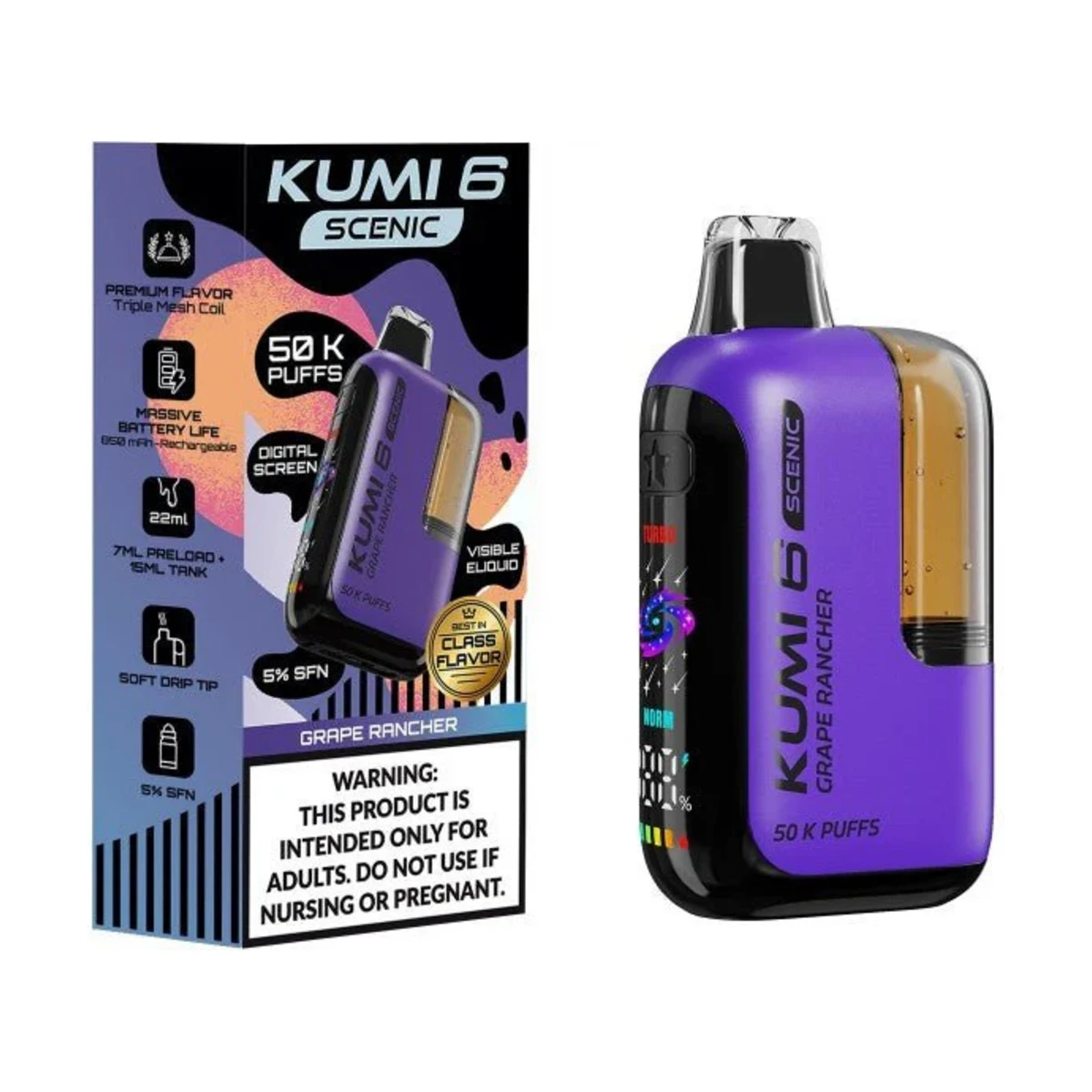 Kumi 6 Scenic NoNic6 Disposable Grape Rancher